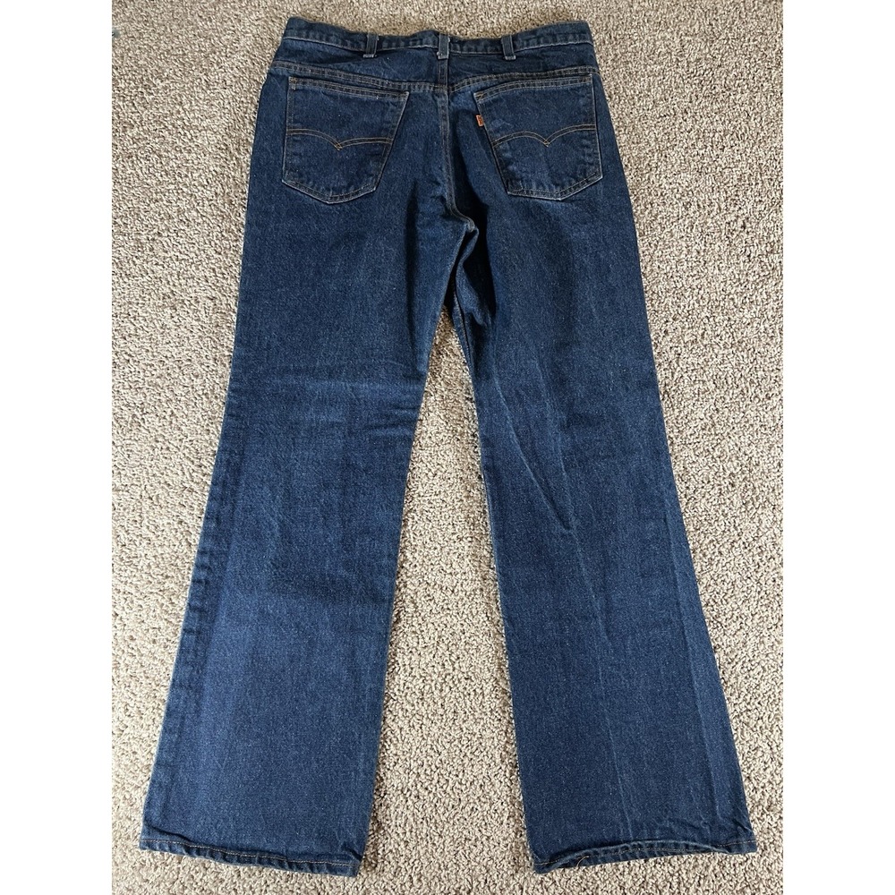 VTG Levis 517 Jeans Orange Tab Mens 34x30 Bootcut USA Made Dark Blue Denim‎